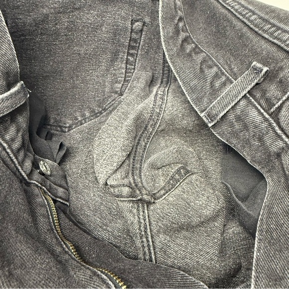 Y2K Tommy High Rise Black Jeans Cotton Size 32 X 32 Flag Logo Patch Spellout - Picture 14 of 15